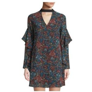 Sam Edelman Choker-Neck Printed Dress Sz 10 NWT